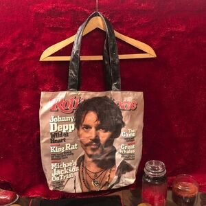 The Rolling Stones Red and Black Tote Bag